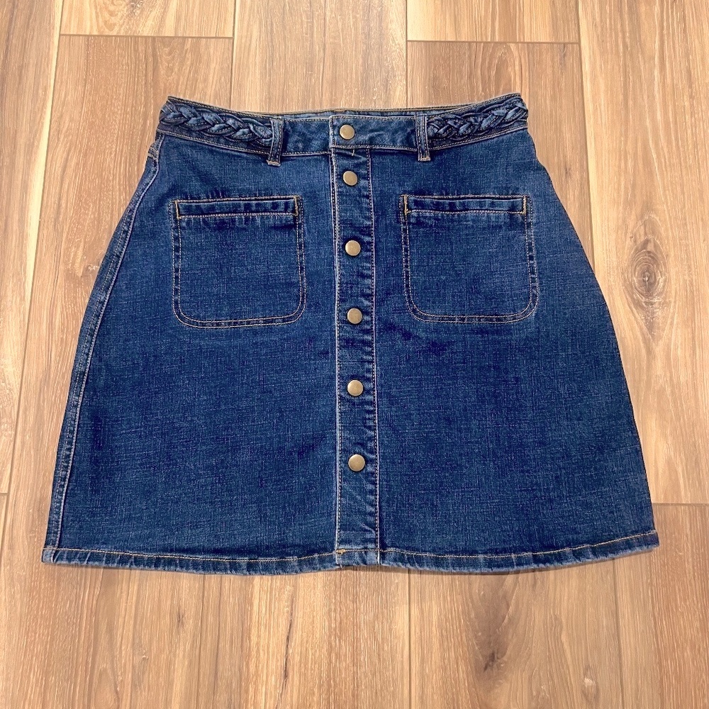 NWOT Harper Denim Mini Skirt Indigo Snap Button Front Size Medium